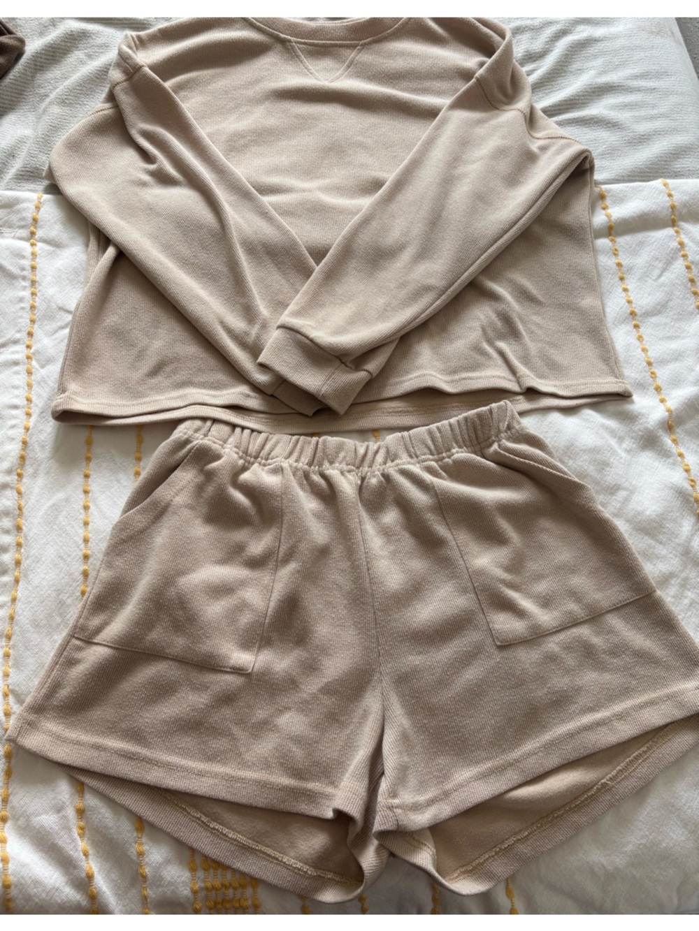 2 Pack of Cozy Knit Lounge Set - Neutral Two-Piece in Brown and Cream